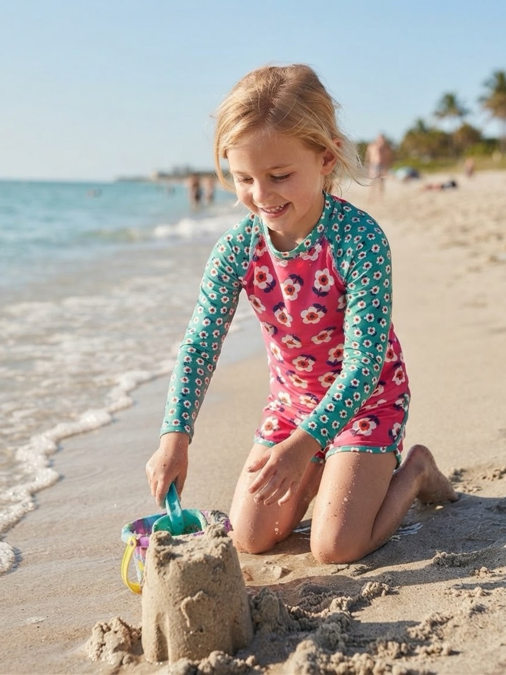 NWT❤️Mini Boden Girls Rash Guard Swimsuit Set sz13/14Y